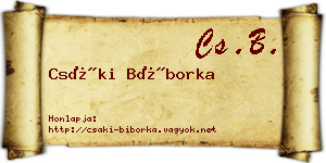 Csáki Bíborka névjegykártya
